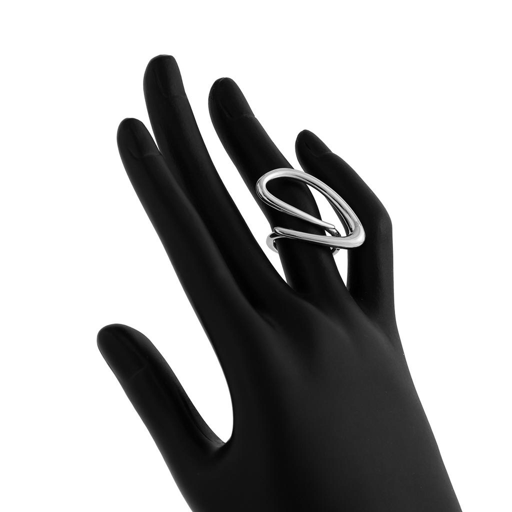 Fashion Irregular Circle Metal Ring Ins Personality Senior Sense Zinc Alloy Snake Hand Ring Ring Daily Commuting Glossy Light Luxury Women's Ring