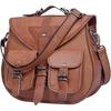 New Genuine Brown Leather Messenger Bag for Women - Large Crossbody Purse, Vintage Shoulder Satchel Handbag, Saddle Crossover Bag