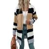 Повседневный тренд, универсальный, осенний, женский, длинный, с цветными блоками, свитер, пальто для женщин