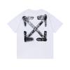 Off-White 2025 Spring/Summer New Blur LOGO Arrow Round Collar Short Sleeved Men's and Women's T-shirts