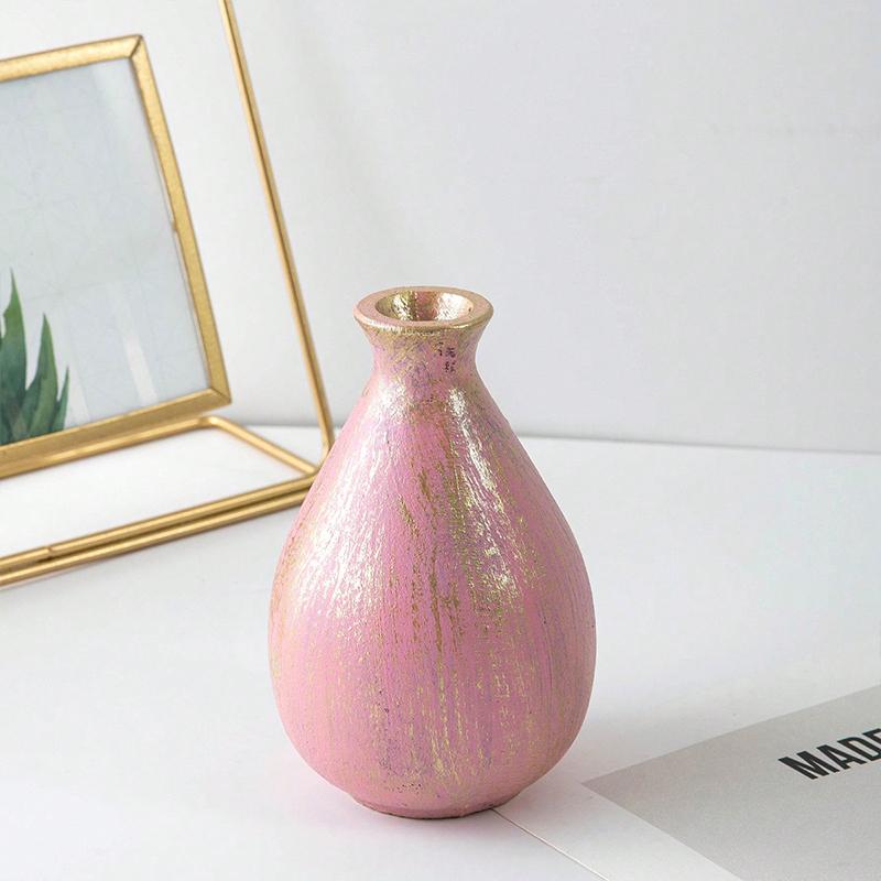 1 шт. Ваза, украшение, простая цветочная композиция, контейнер, украшение для дома, маленькая ваза, фиолетовая, цветная, деревянная, зеленая, 4 цвета