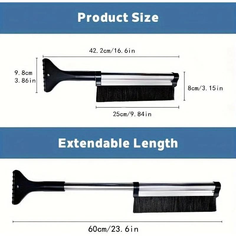 Складная автомобильная лопата для снега «Все в одном» 16-24 дюйма, многофункциональный скребок для льда и снега со стекла и лобового стекла, незаменимый аксессуар для зимних путешествий