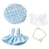 Niannyyhouse 10cm~15cm Plush Clothes Hat White Shirt Skirt Accessories Cotton Doll Dress Up (Blue)