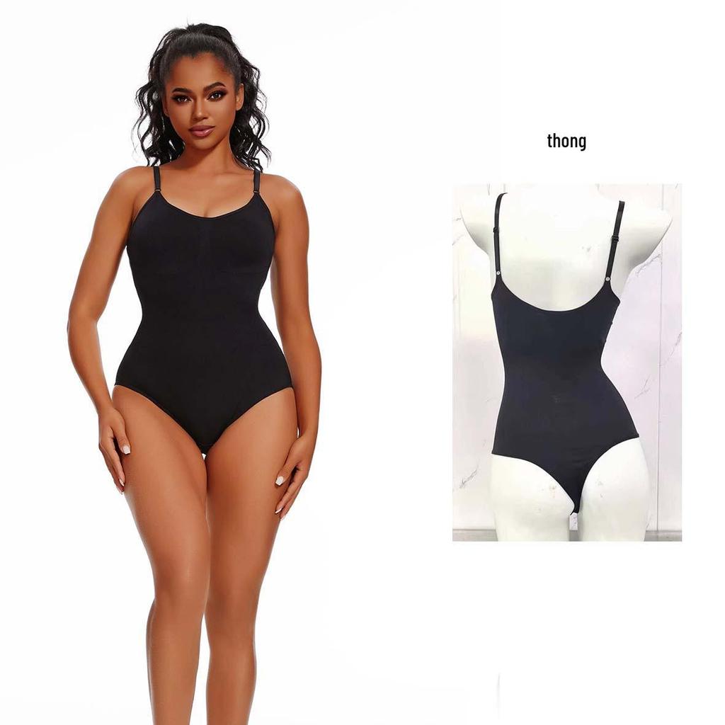 Women's Cross-Border Body Shaping One-Piece: Abdomen-Tightening, Open Crotch, Hip-Lifting, Sling Corset Briefs