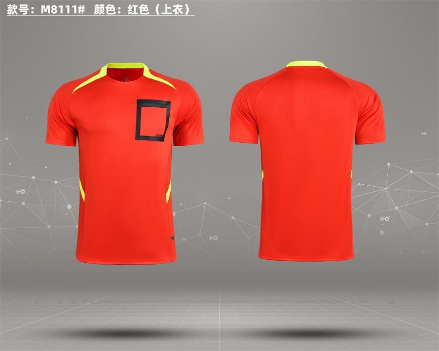 New football referee suit, referee jersey, foreign trade short-sleeved football match sports training suit printing