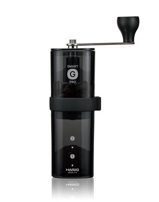 Кофемолка HARIO Smart G PRO с кофейными зернами 24 г, прозрачное черное лезвие из нержавеющей стали, разборное, компактное, MSGS-2-B