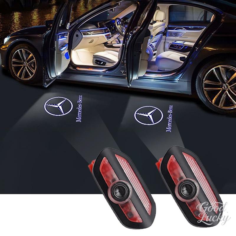 YDC4 LED Car Door Welcome Warning Light Projector Logo Decoration Accessories For Mercedes Benz Amg W204 W213 W205 W211 W212 W176