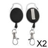 2x 2 шт. Выдвижной брелок-катушка для ключей с клипсой для ремня