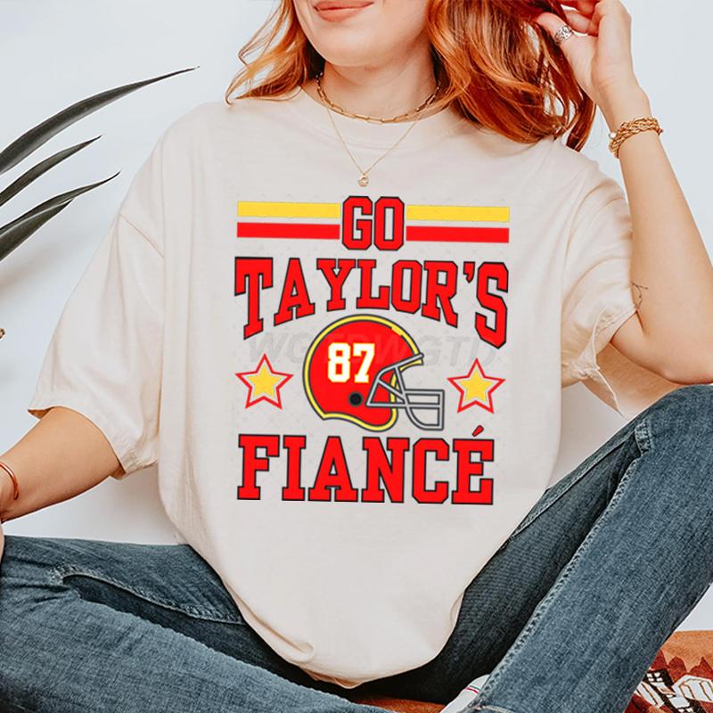 Funny T Shirts TTaylors Fiance Classic Tops Crew Neck Casual Tops Funny Unisexs Womens Clothing Gift for Fans Classic Tops