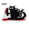 Waterproof Non-slip Rug Halloween Pumpkin Bath Mat, Bathroom with Backing, Cozy Soft Bedroom Accent Mat Absorbent Black Cat for Home Entrance Pattern
