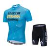 New Strava Cycling Suit Men's Outdoor Sports Cycling Short Sleeve Strap Shorts Set