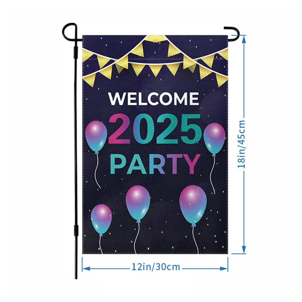 Happy New Year Garden Flag Garden Signs Seasonal Flags Double Sided Decorative Flags Yard Signs 2026 Holiday Garden Flags 12X18