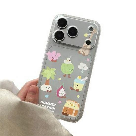 Чехол "Космический Дракон Ракушка Кокосовая Пальма": Совместим с Apple 17 Pro Max/16, Прозрачный, Ударопрочный для 14/13 Pro