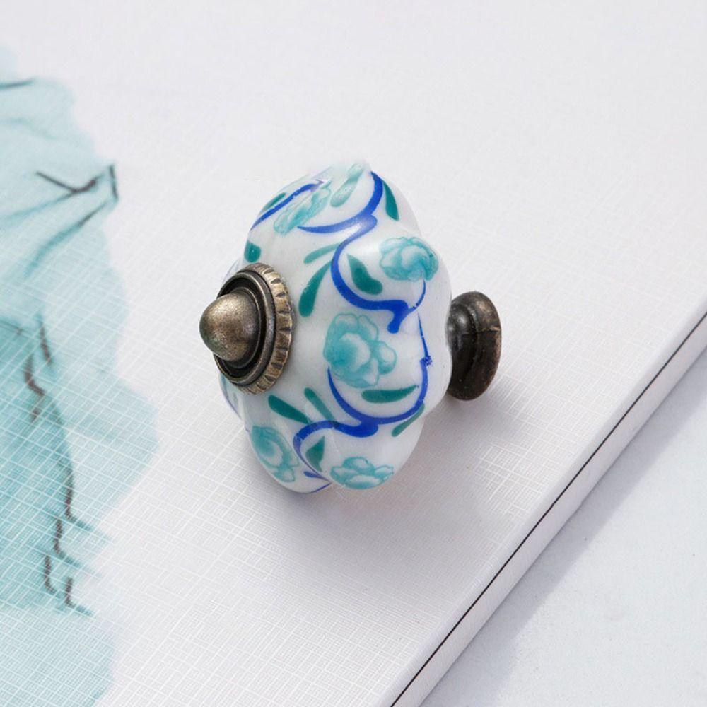 Керамика и сплавы Винтажная дверная ручка Разноцветная мебельная ручка-тыква для гардероба