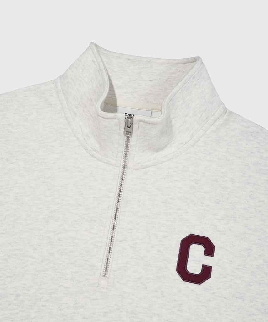 COVERNAT C Logo Half-Zip Sweatshirt Oatmeal