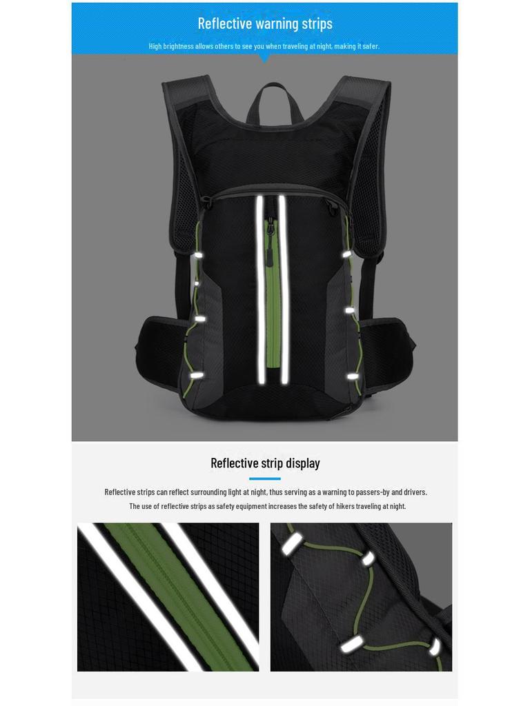 Lightweight, Breathable Outdoor Cycling Backpack with Water Bag & Helmet Storage - Unisex Wear-Resistant Design
