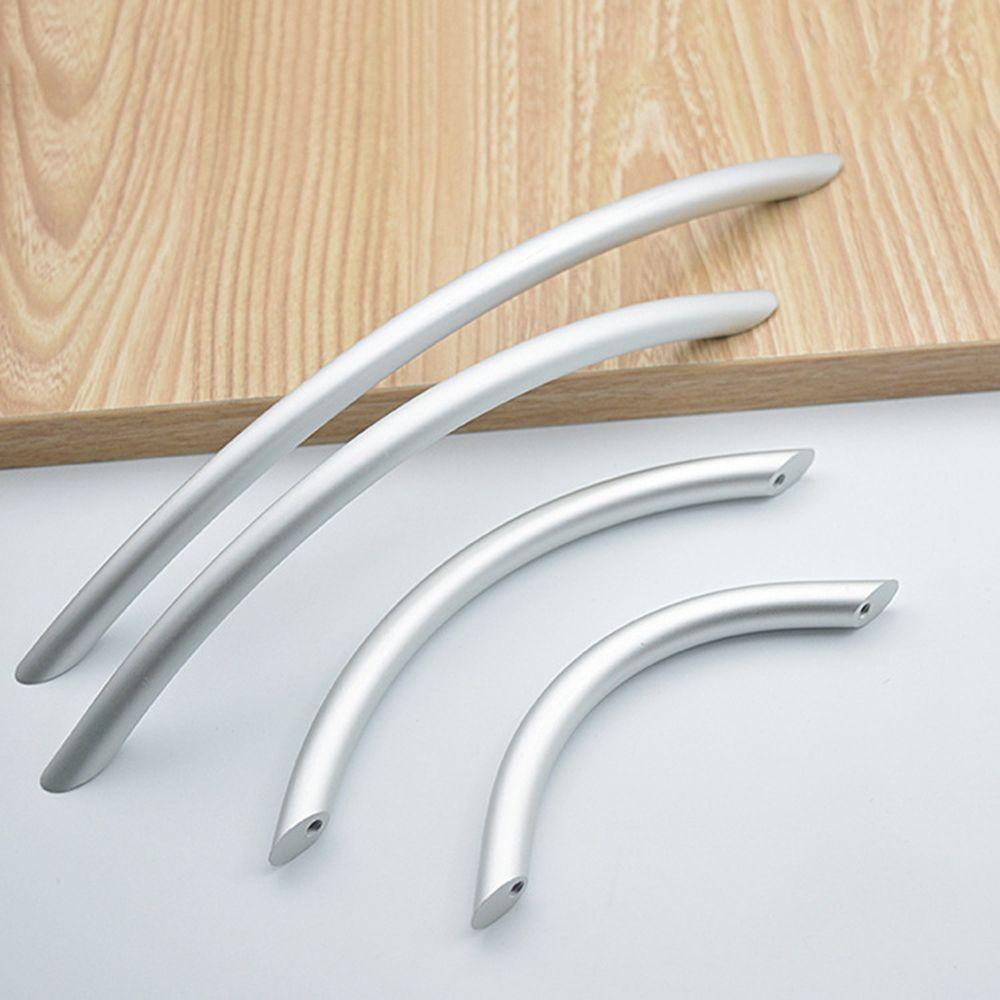 Electroplating Art Arc Shape Solid Doorknob Bedroom Furniture Drawer Handles Cabinet Door Handle