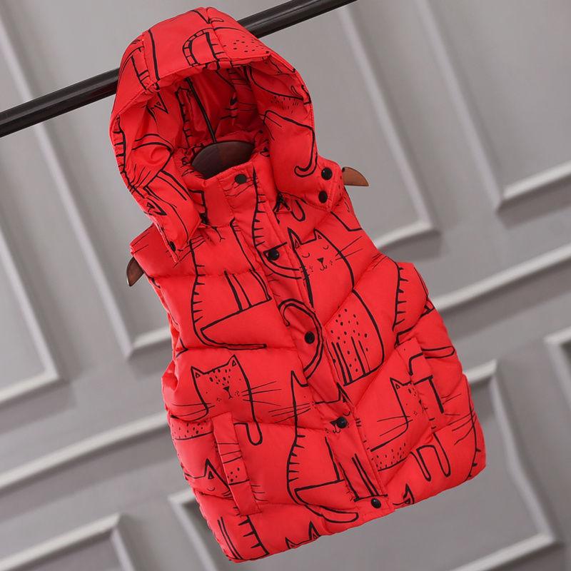 Осенне-зимний жилет с героями мультфильмов, детская одежда, жилет для мальчиков и девочек, утепленная теплая пуховая куртка для детей, жилет, пальто