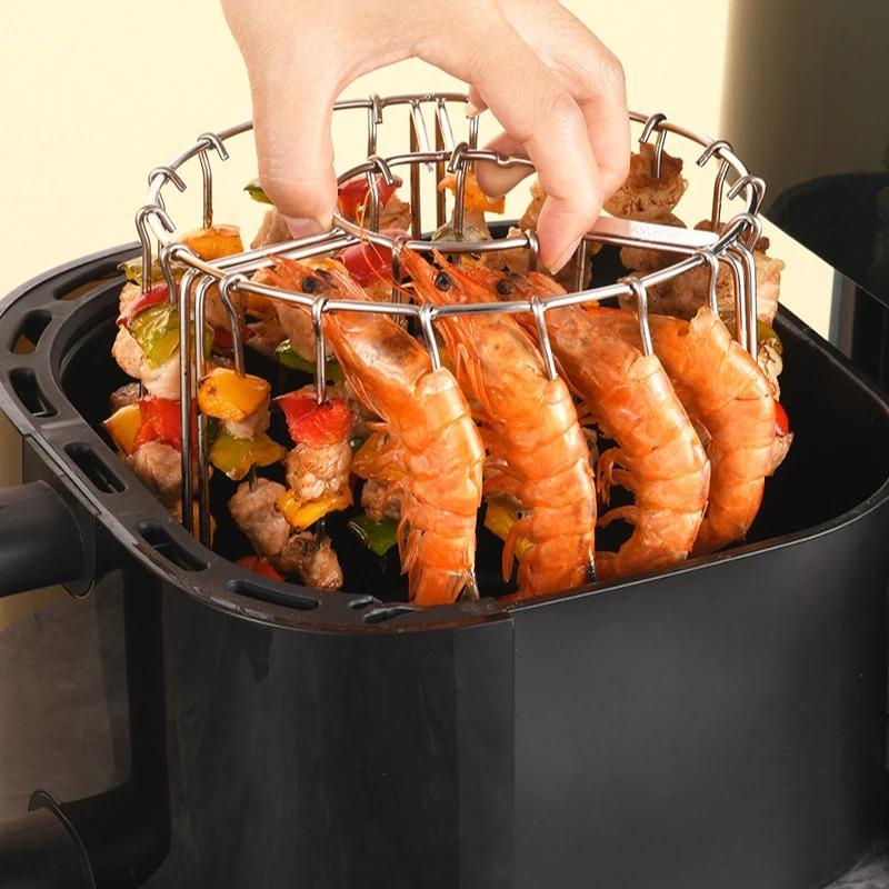 Фритюрница 12/24/48 шампуров, гриль из нержавеющей стали, вертикальный шампур, подвесная духовка, решетка для кебаба, держатель для кебаба, кухонные гаджеты, гриль