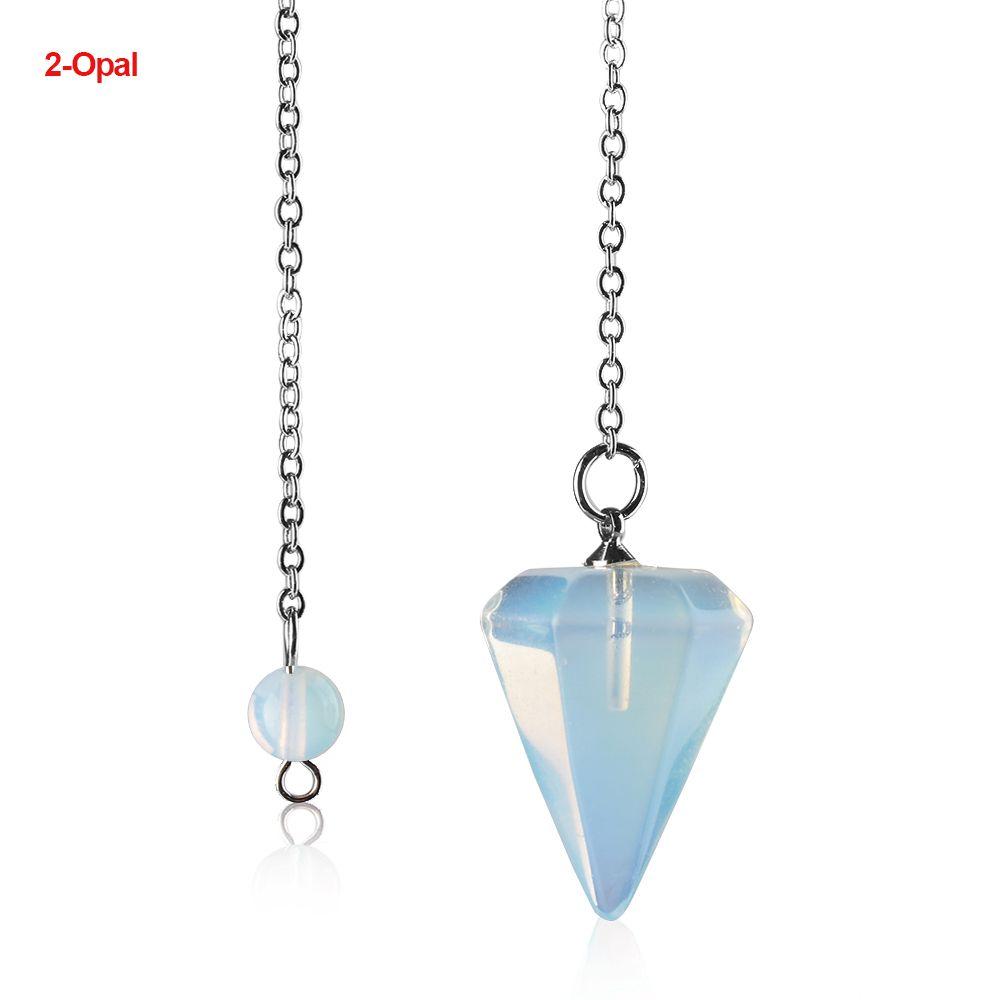 Pyramid Gemstone Rock Rose Quartz Natural Stone Amulet Healing Crystal Reiki Pendulum Pendant