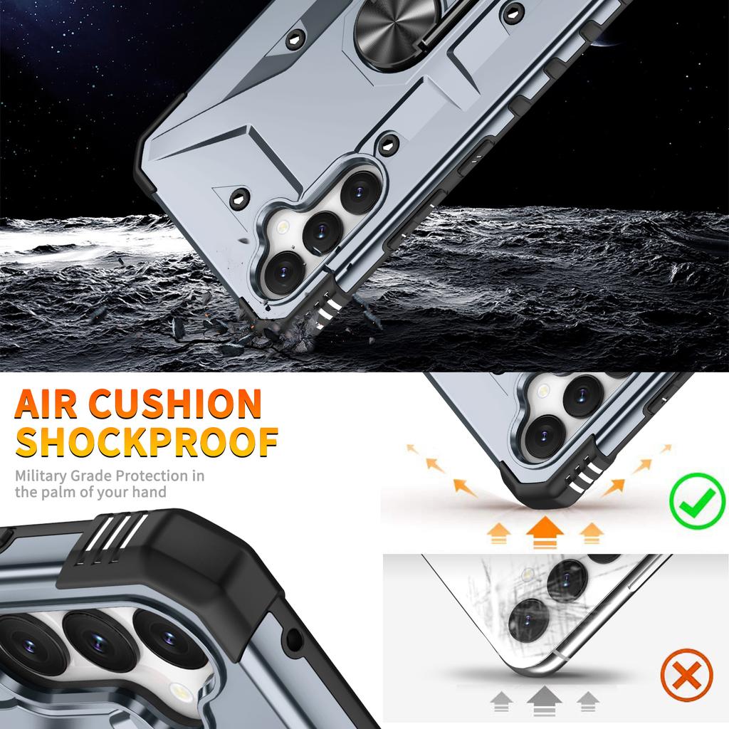 Для Samsung Galaxy S24 чехол PC+ TPU кольцо подставка магнитное крепление для автомобиля чехол для телефона