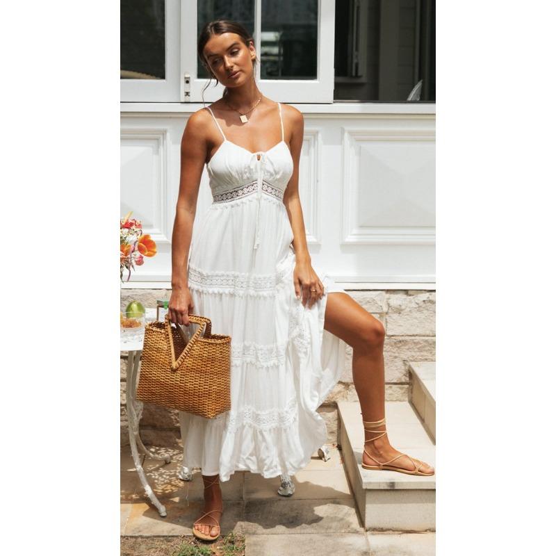 Женское летнее новое кружевное платье в стиле пэчворк с большим качелями