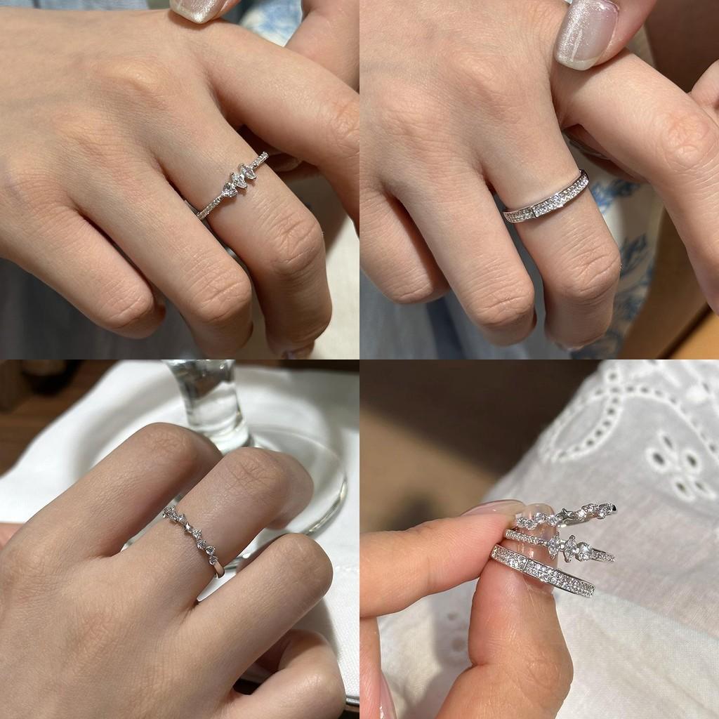 Chic Elegant Adjustable Open Ring For Women Crafted With Dazzling Zirconia Stones