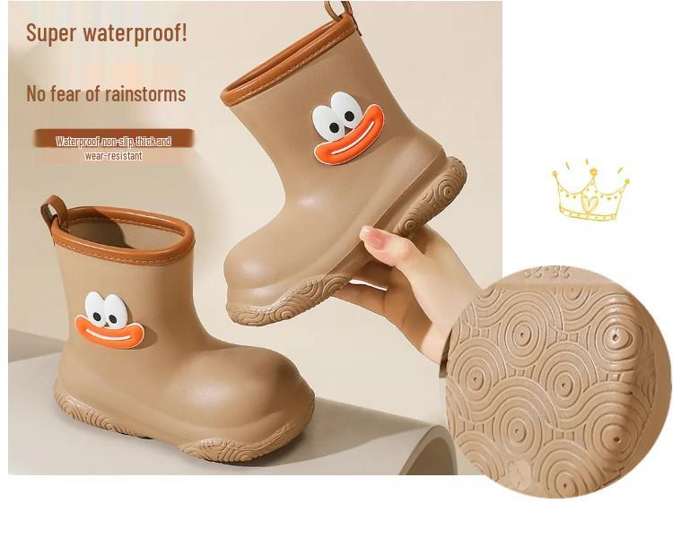 Детские непромокаемые сапоги Dopamine для мальчиков и девочек - Нескользящие, с подкладкой из ЭВА-флиса, Съемные, для детского сада и школы