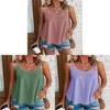 T Shirt Women Sleeveless Knit Tank Top With Round Neck For Casual Streetwear
