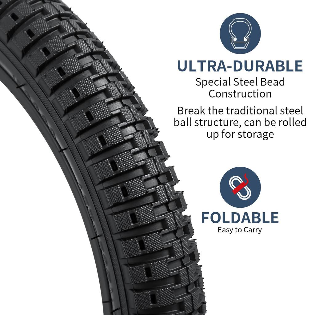 YunSCM Set of 2 Bicycle Folding Tires Tubes with 32mm Schrader Suitable for 18x2.125 Tires, 18x2.125 57-355 + 18x1.75/2.125 Valves, 18-inch 2.125