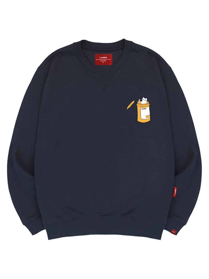 Свитшот Ellamo Кот в банке Унисекс Большой размер S~4XL (Тип А)