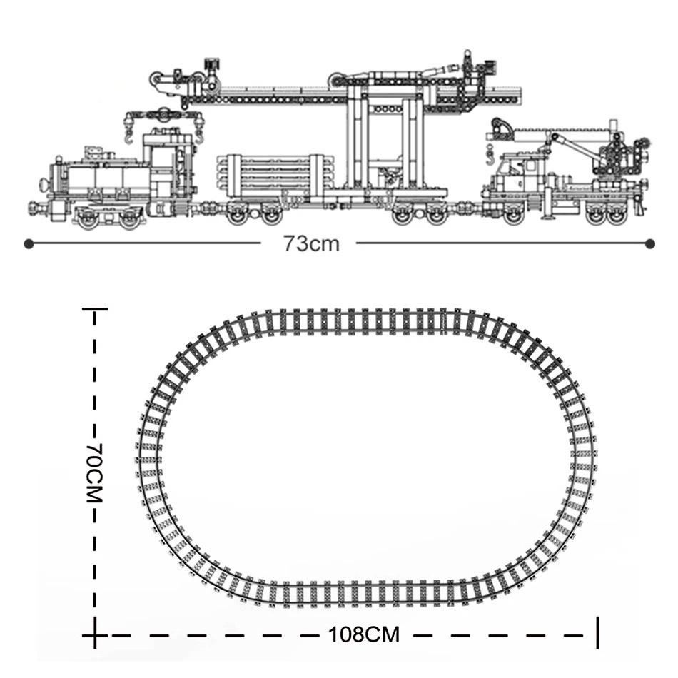1270 шт., городские MOC, технические электрические грузовые поезда, строительные блоки, аккумуляторные батареи, набор железных дорог, кирпичи, игрушки для детей