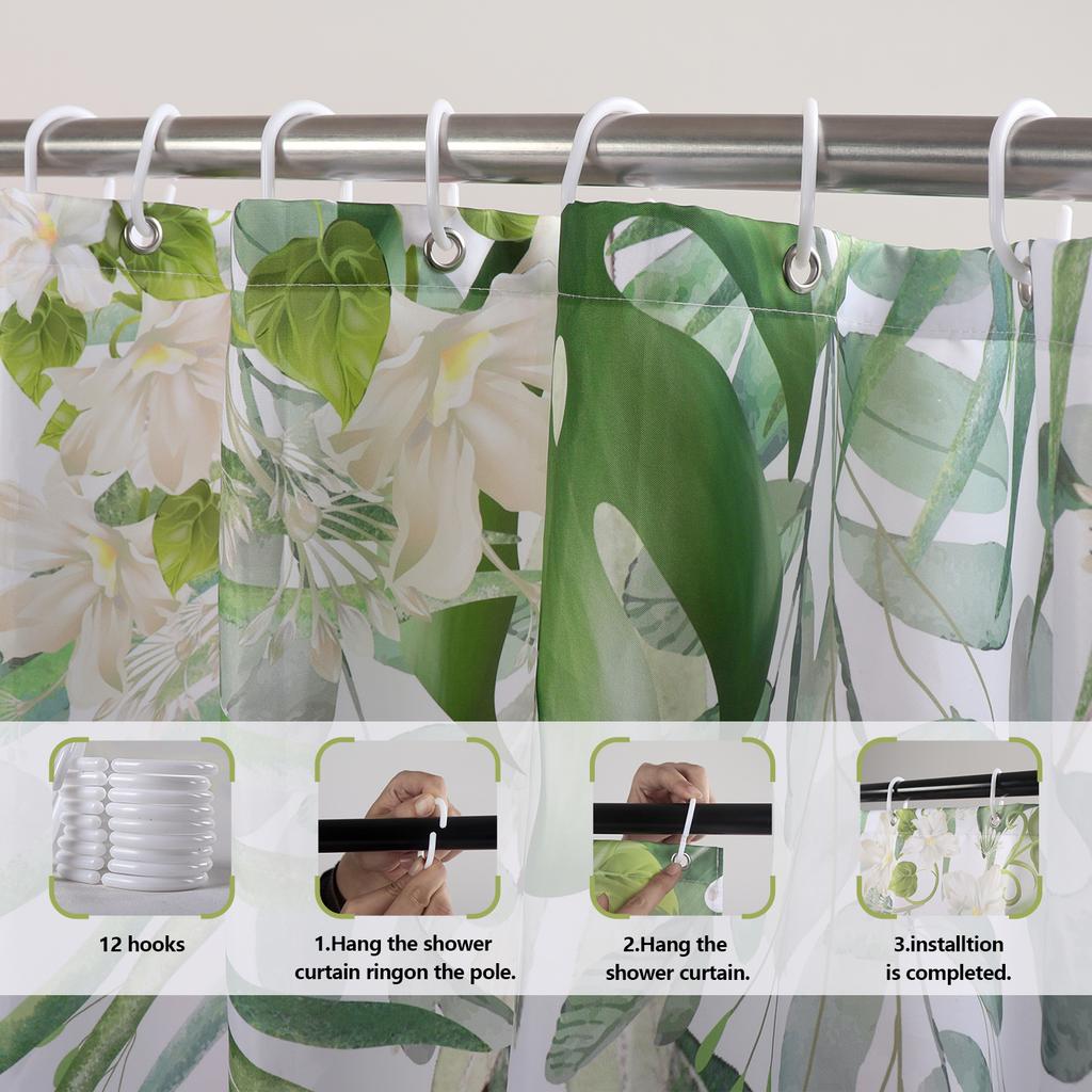 Ocean Beach Scenery Shell Starfish Waves Shower Curtain, Bathroom Decorative Shower Curtain, Printing Shower Curtain With Hooks
