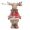 35 СМ Рождественский Лось Кукла Очаровательный Красный Плед Ручной Работы Сидя Стоя Праздничное Украшение Настольный Плюшевый Олень Фаршированный Орнамент Рождественский Подарок