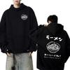 Harajuku Ramen Japanese Double Sided  Printed Hoodies Autumn Winter Men Women Fashion Y2k Sweatshirt Unisex Fleece Pullovers