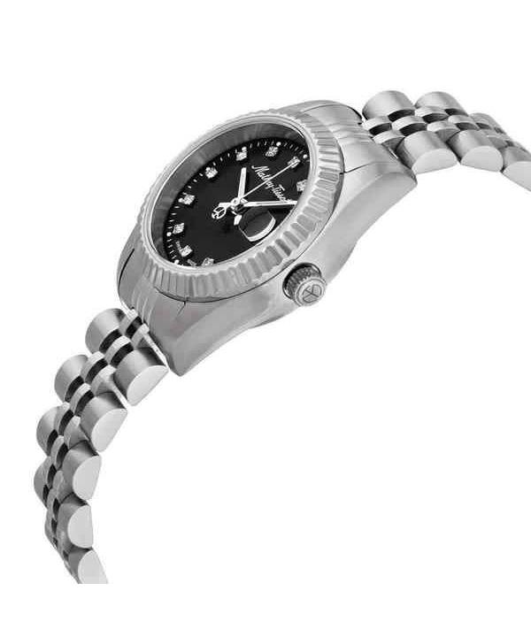 Mathey-Tissot Mathy II Кварцевые женские часы из нержавеющей стали с черным циферблатом D710AN