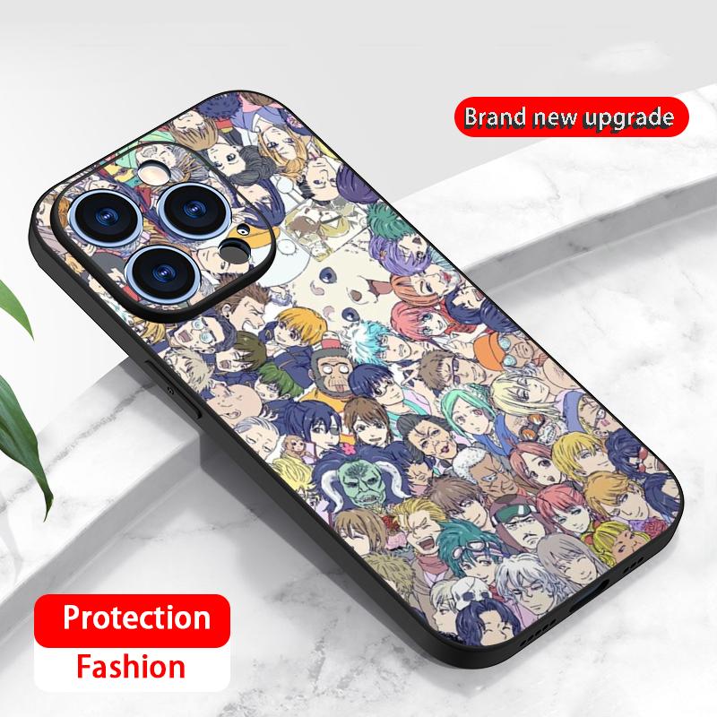 Чехол для телефона GinTama Classic japan anime pattern Для iPhone 17 16 16e 15 14 13 12 Plus Mini Pro Max Мягкий черный Ударопрочный чехол