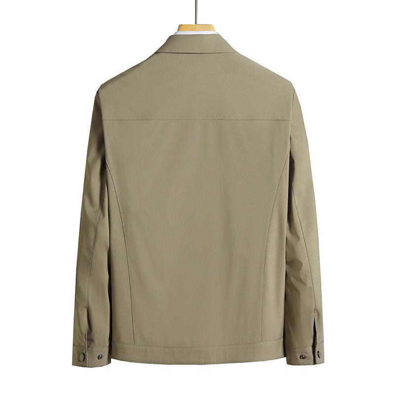 Spring and Autumn New Men's Jacket Business Casual Lapel Zipper Jacket Dad Wear Veteran Cadre Leadership Jacket Outside
