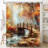 Outdoor Autumn Scenery Print Shower Curtain Bathroom Decor Waterproof Fabric High-Quality Home Goods Collection for Comfortable