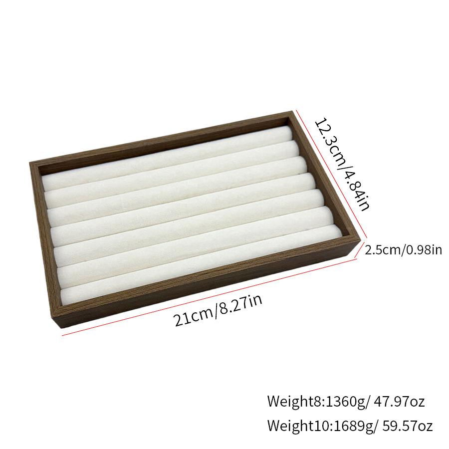 1 Pc, Walnut Wood Pattern Jewelry Box, Jewelry Tray, Suitable for Storing Necklaces, Rings, Earrings and Ear Studs. Color: Beige