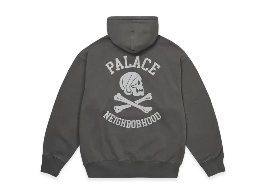 PALACE NEIGHBORHOOD Skull Zip Hood Charcoal 2 TIF