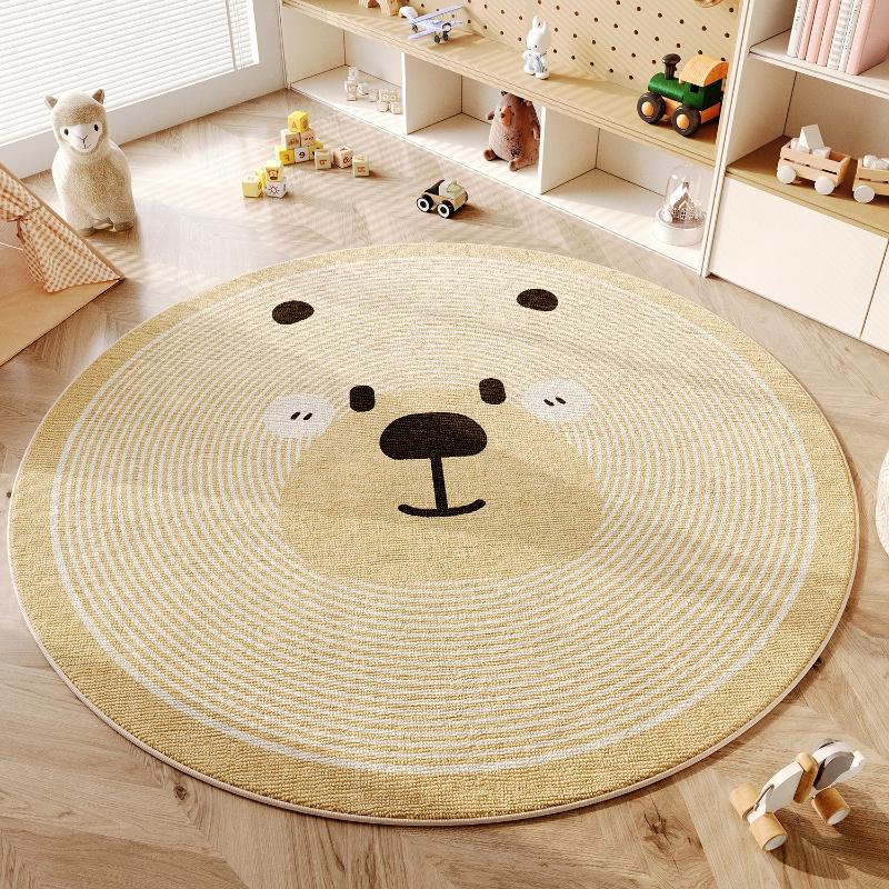 Animal Patterns Bedroom Decor Washable Carpet Cute Round Carpets for Living Room Fluffy Soft Children Floor Mat Thick Plush Rug