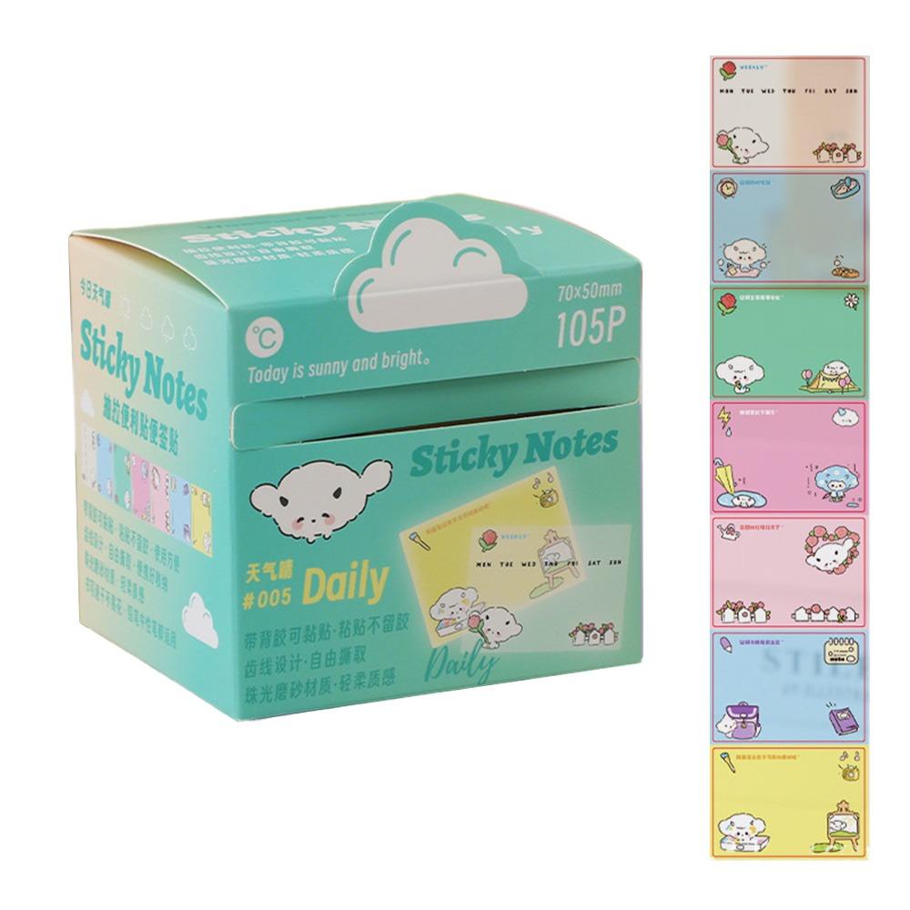 105Sheets/roll Pull-out Student Stationery Sticky Notes Transparent Color Planner Sticker