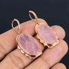 Rose Quartz Gemstone Handmade Copper Jewelry Attractive Quartz Earring For Love