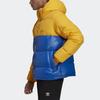 Adidas Оригинальный трилистник, пуховик Regen с цветными блоками, пуховик с длинными рукавами и капюшоном, зимние мужские куртки, желтый, синий GE1331