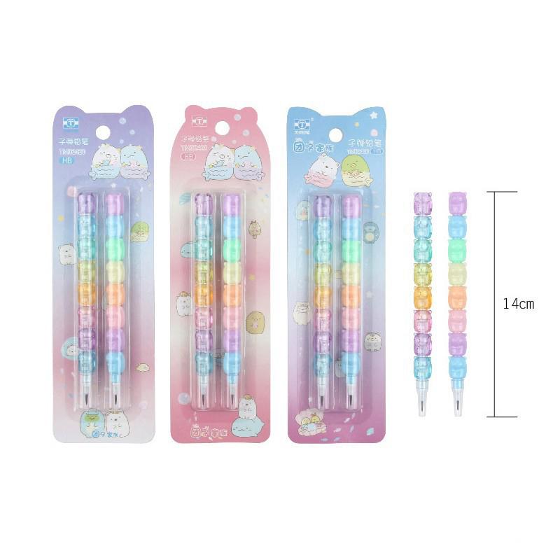 2Pcs/Pack Cartoon Animals Mechanical Pencils Kawaii Hb Lead Non Sharpening Pencil For Writing Stationery Kids Gift