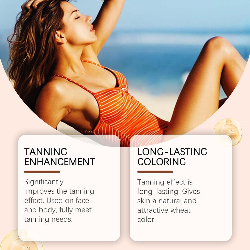 Сыворотка для загара, интенсивная сыворотка для загара, сыворотка для загара для солярия, стойкая водостойкая, для потрясающего загара для тела и лица 30 мл