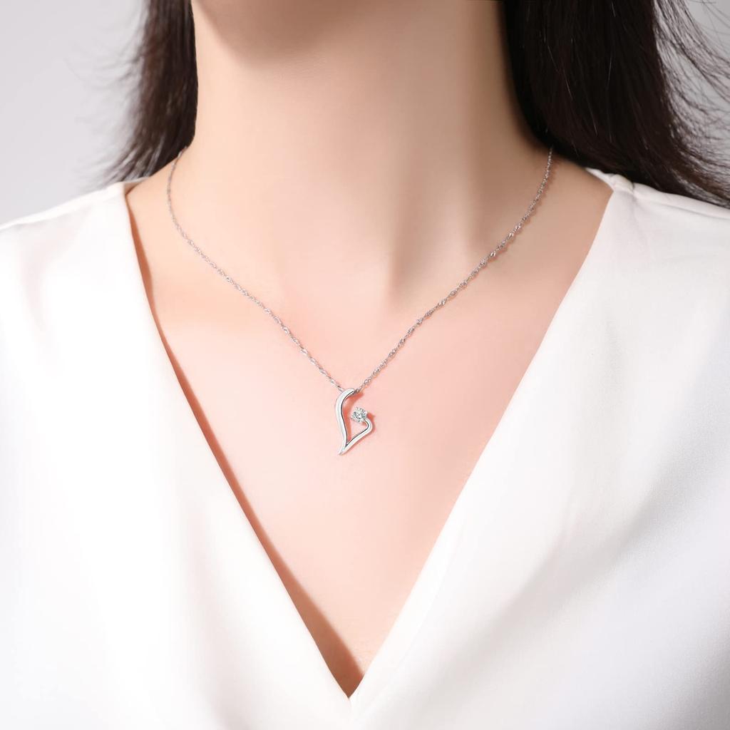 Кулон на годовщину свадьбы, 925 пробы, с аллергией на металл, с самой высокой степенью качества, в комплекте популярная коробка [AZHCHKE] Женское ожерелье, популярное, цирконий,