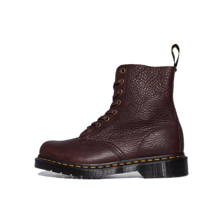 Dr. Martens 1460 Pascal Top Grain Leather Soft Pebble Flat Short Boots Unisex Boots Red-Brown 24993257