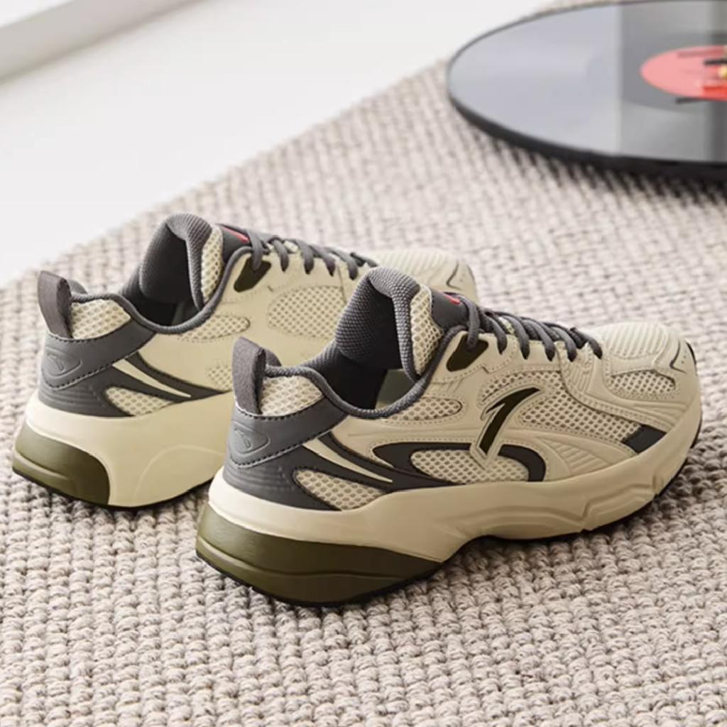 Anta Comfortable AT803 Breathable Lightweight Low-Top Casual Shoes Men Sneaker Coarse-Linen-Gray Volcanic-Gray 912538822-5